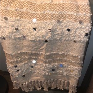 Moroccan style wedding blanket and throw pillows